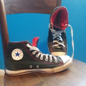 Used Black and Red Converse